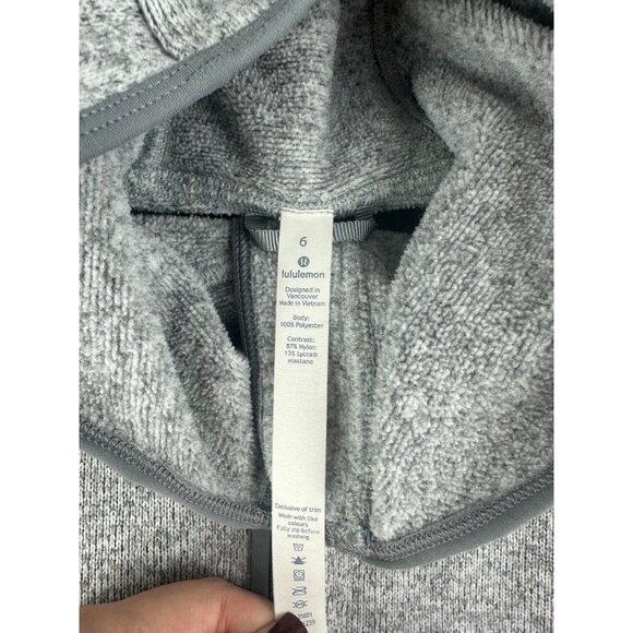 Lululemon Fleece and Thank You Pullover Hoodie Sweater Heathered White Gray 6 - Picture 3 of 7